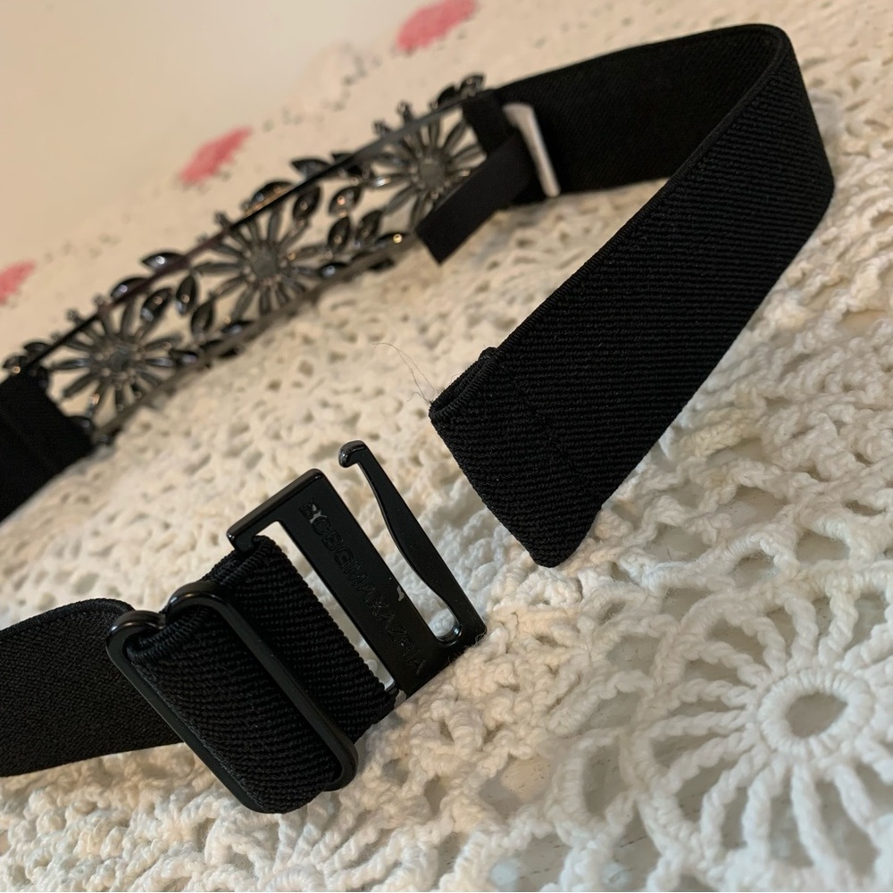 BCBGMaxAzria Crystal Floral Accent Statement Belt - Picture 5 of 9